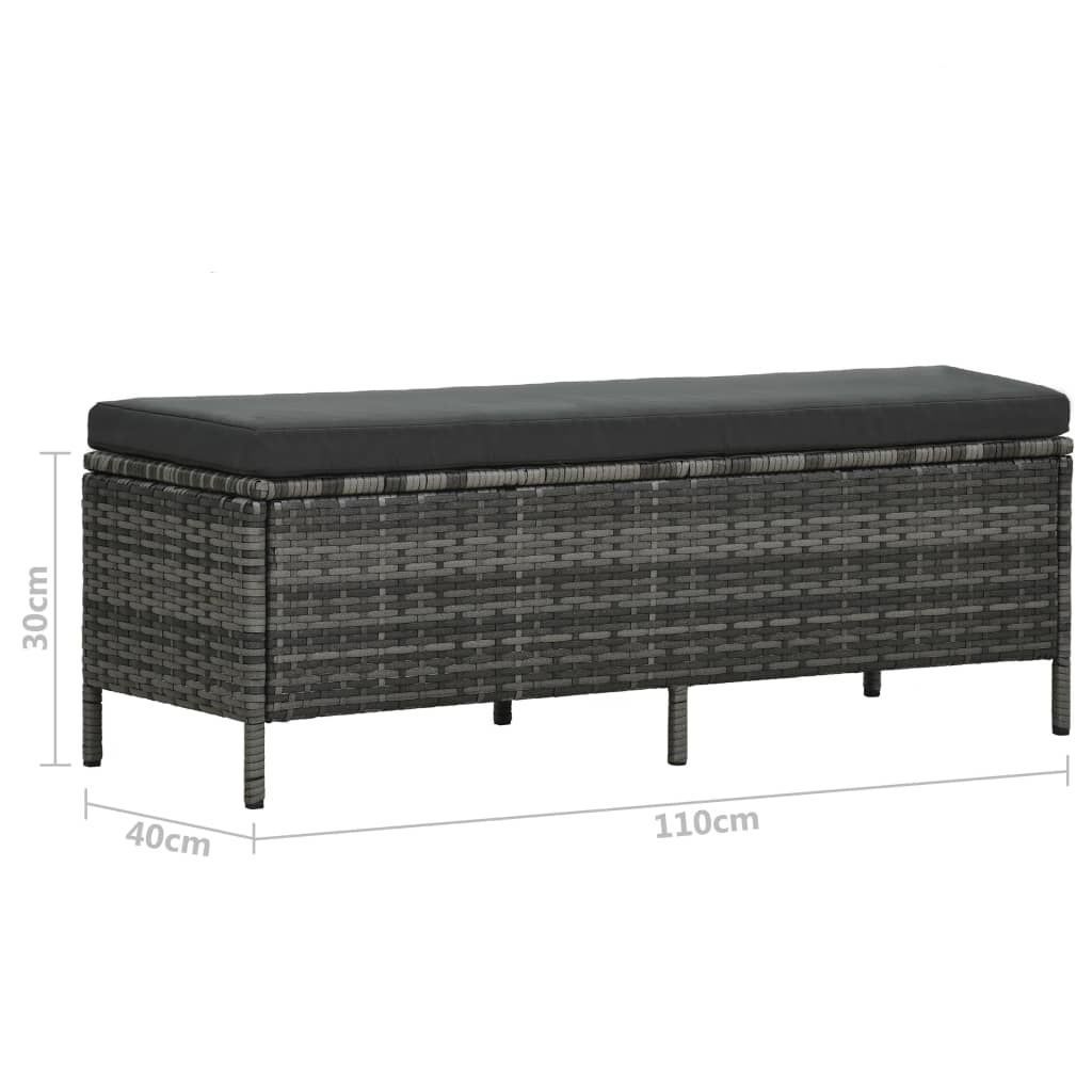 haveloungesæt 3 dele med hynder polyrattan grå