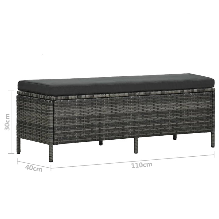 haveloungesæt 3 dele med hynder polyrattan grå