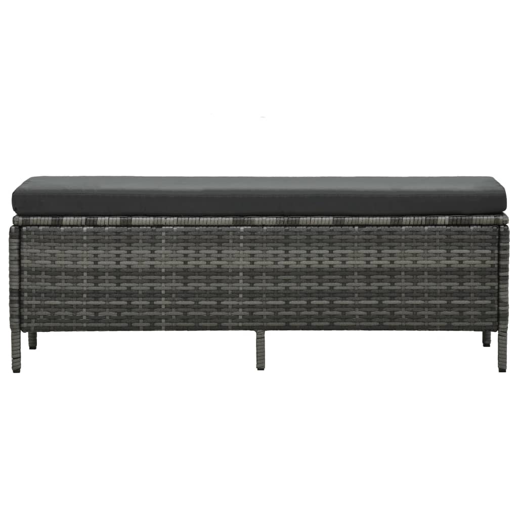 haveloungesæt 3 dele med hynder polyrattan grå