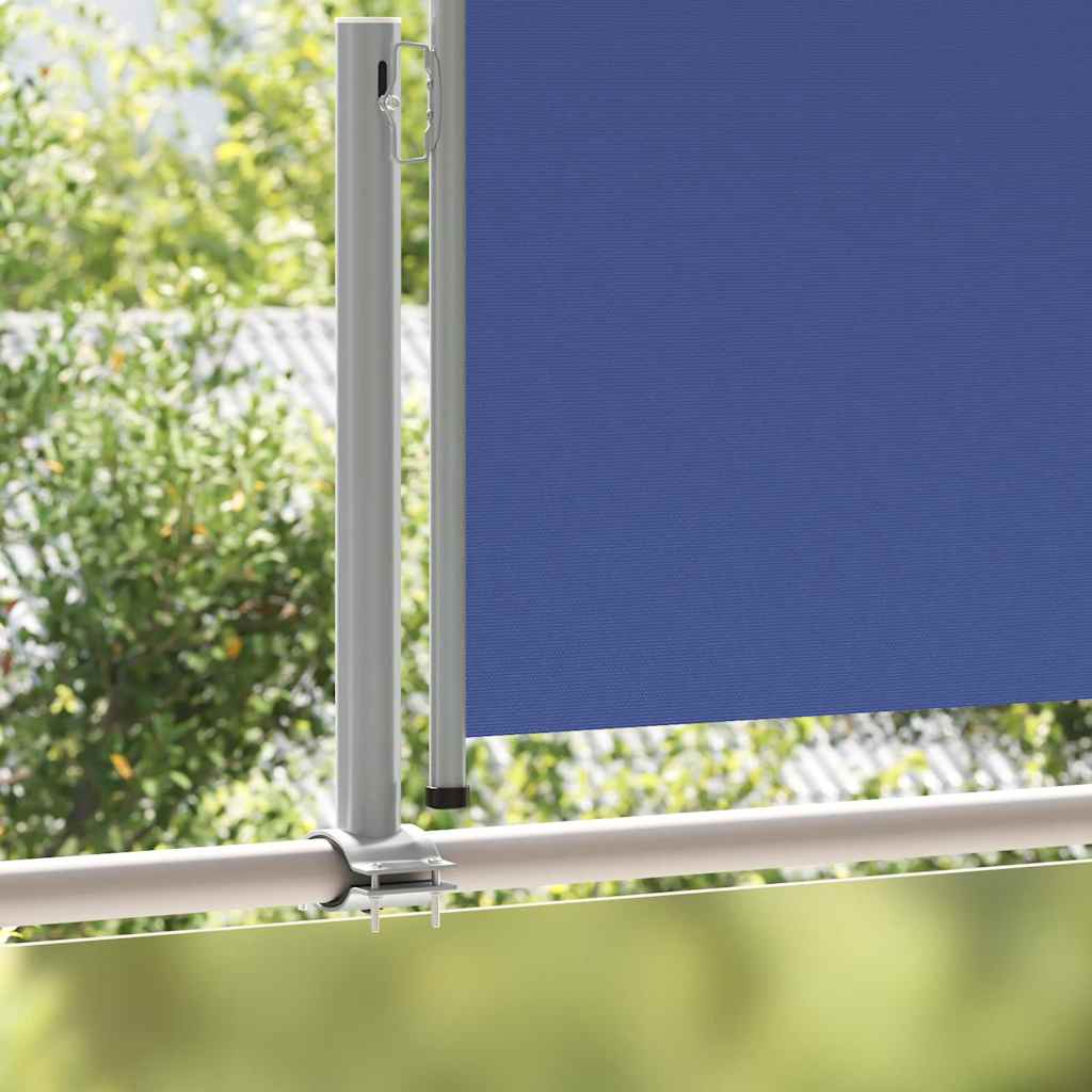 sammenrullelig sidemarkise til terrassen 120 x 300 cm blå