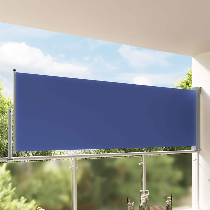 sammenrullelig sidemarkise til terrassen 120 x 300 cm blå