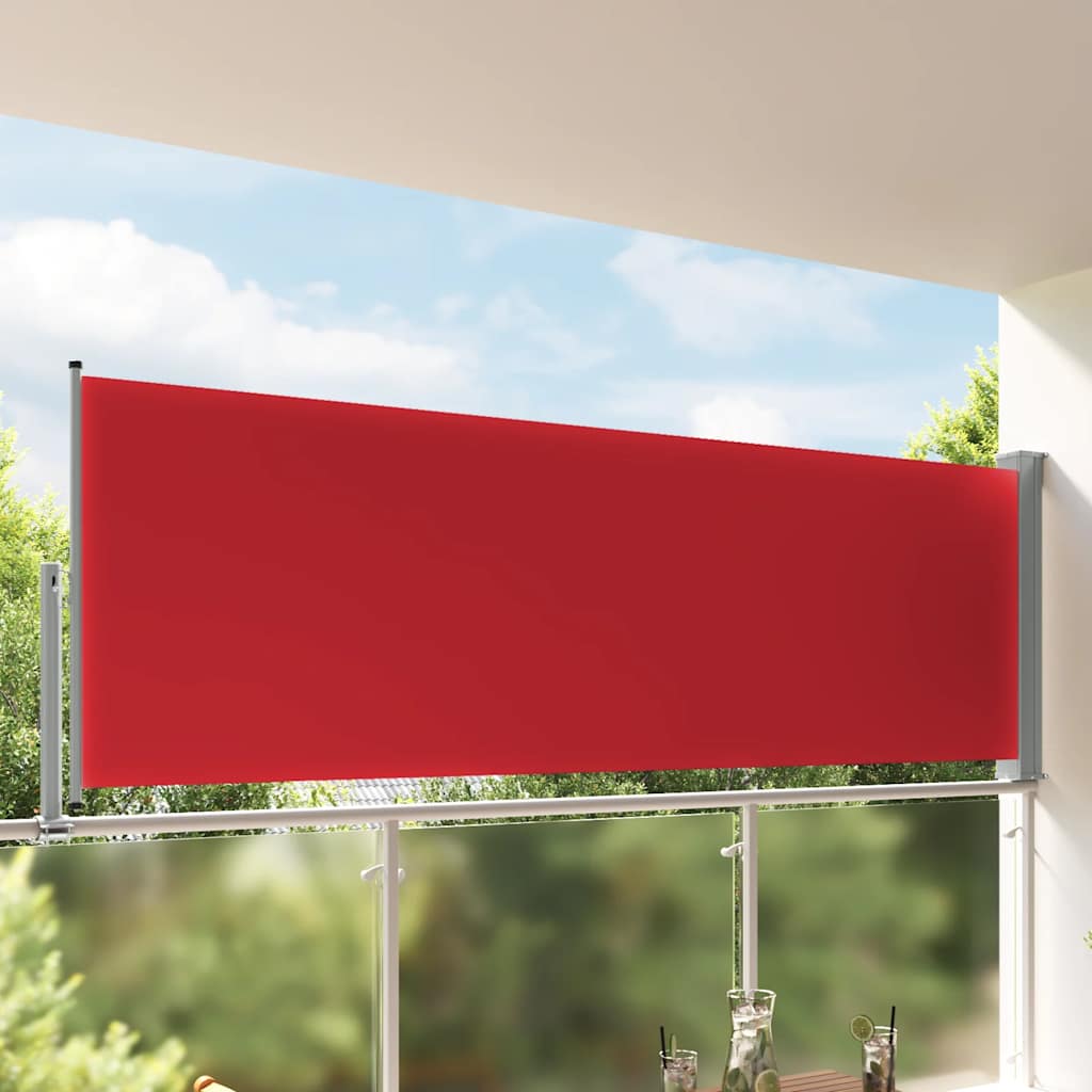 sammenrullelig sidemarkise til terrassen 120 x 300 cm rød
