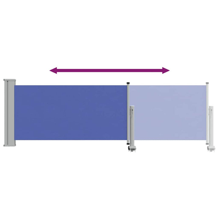sammenrullelig sidemarkise til terrassen 80 x 300 cm blå