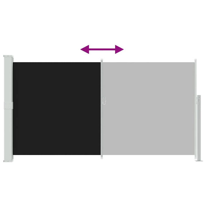 sammenrullelig sidemarkise til terrassen 170 x 300 cm sort