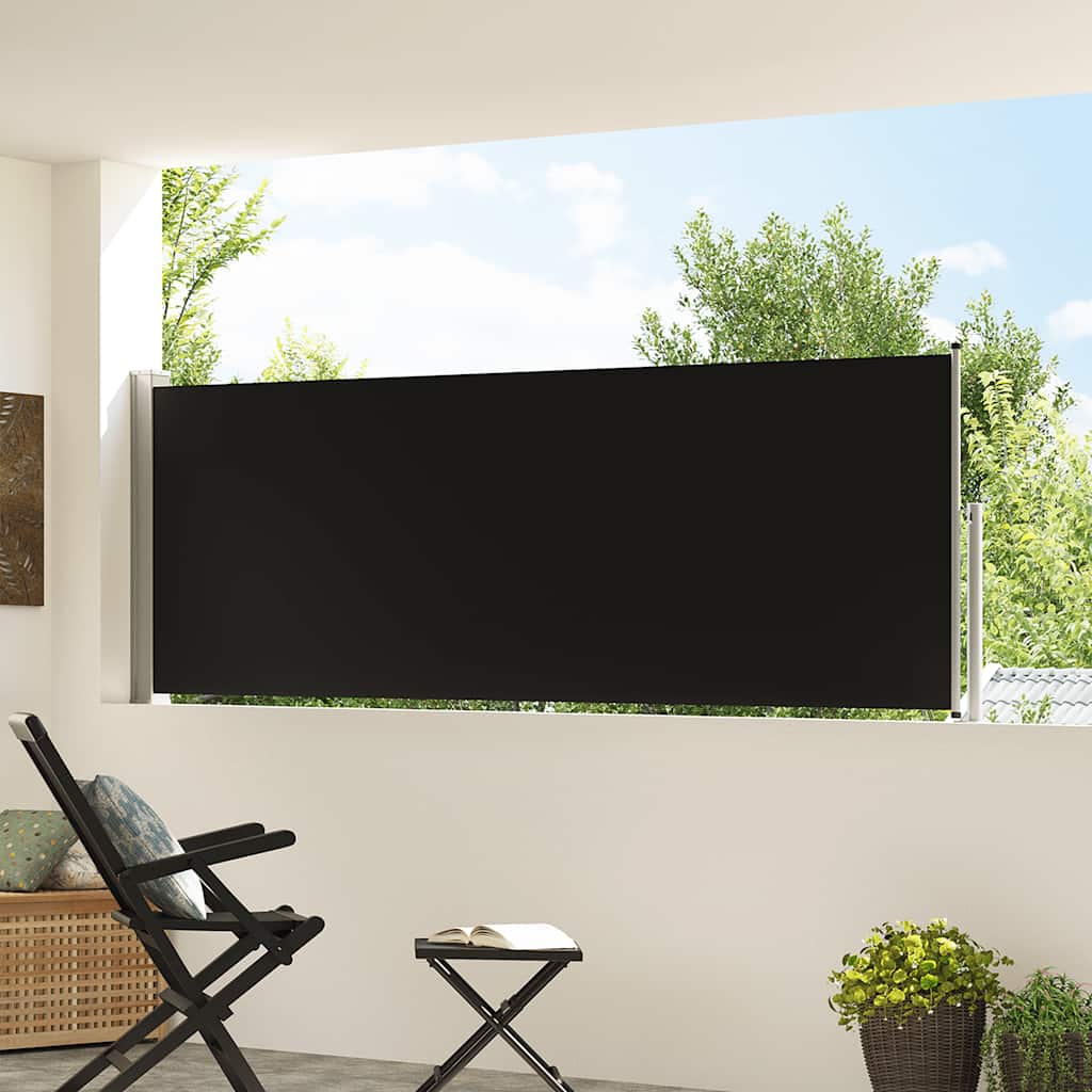 sammenrullelig sidemarkise til terrassen 100 x 300 cm sort