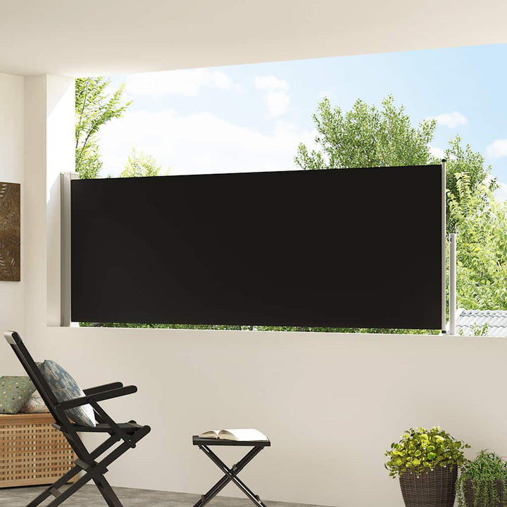 sammenrullelig sidemarkise til terrassen 100 x 300 cm sort