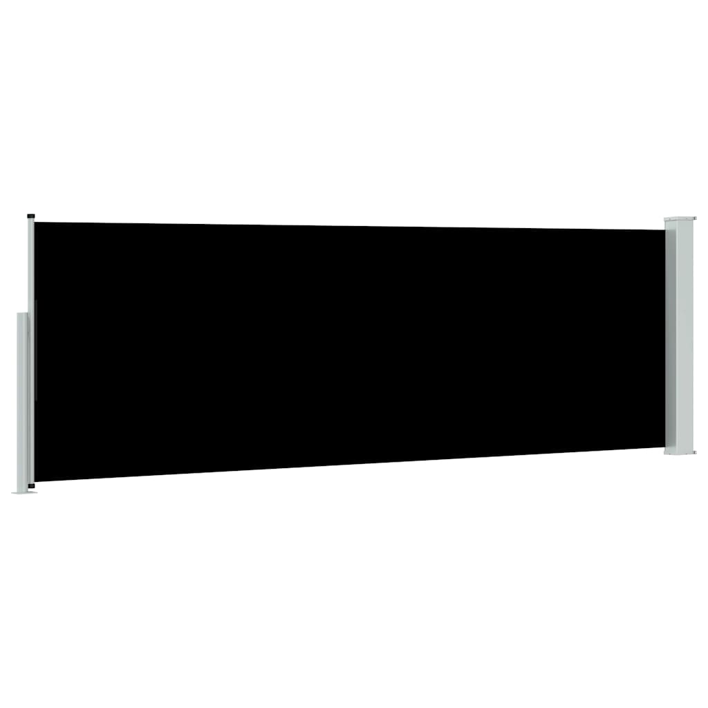sammenrullelig sidemarkise til terrassen 100 x 300 cm sort