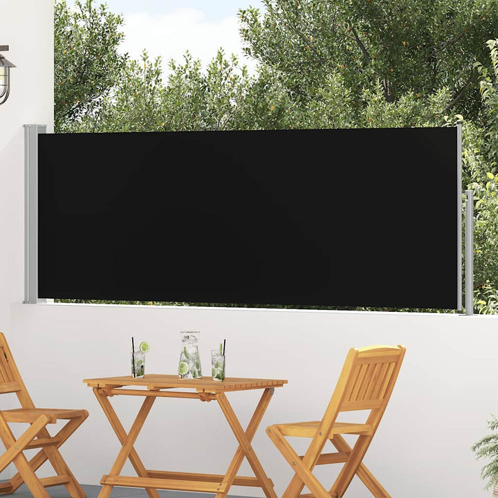 sammenrullelig sidemarkise til terrassen 100 x 300 cm sort