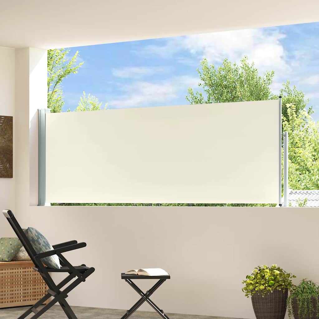 sammenrullelig sidemarkise til terrassen 100x300 cm cremefarvet