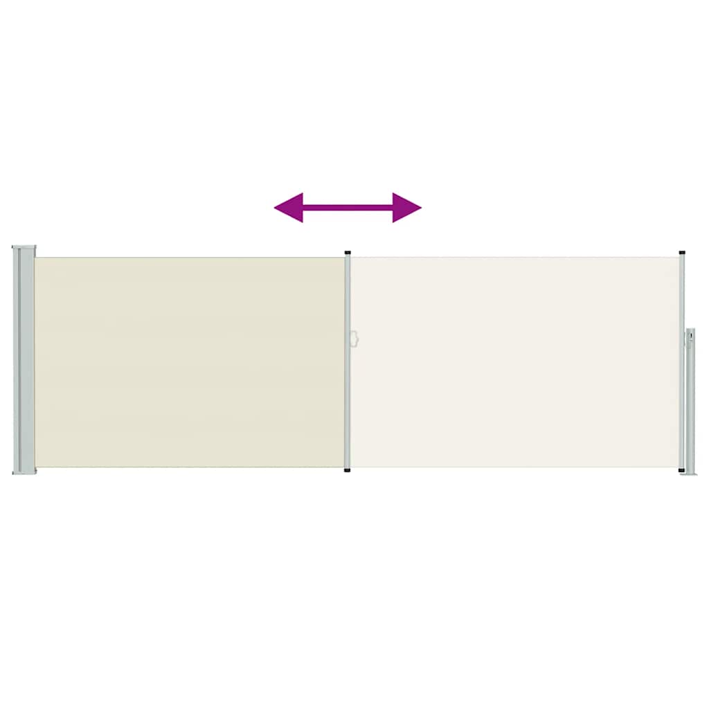 sammenrullelig sidemarkise til terrassen 100x300 cm cremefarvet