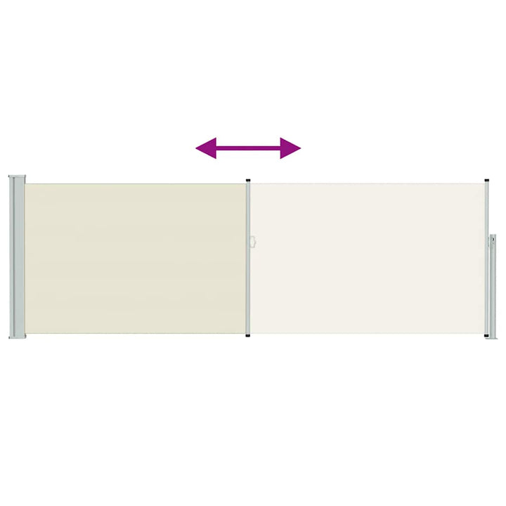 sammenrullelig sidemarkise til terrassen 100x300 cm cremefarvet