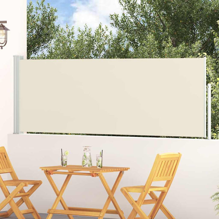 sammenrullelig sidemarkise til terrassen 100x300 cm cremefarvet