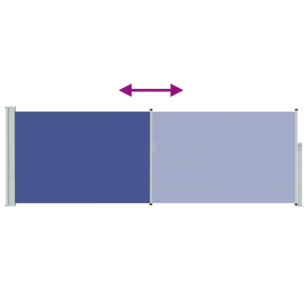 sammenrullelig sidemarkise til terrassen 100 x 300 cm blå