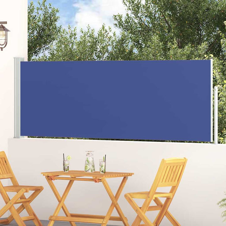 sammenrullelig sidemarkise til terrassen 100 x 300 cm blå