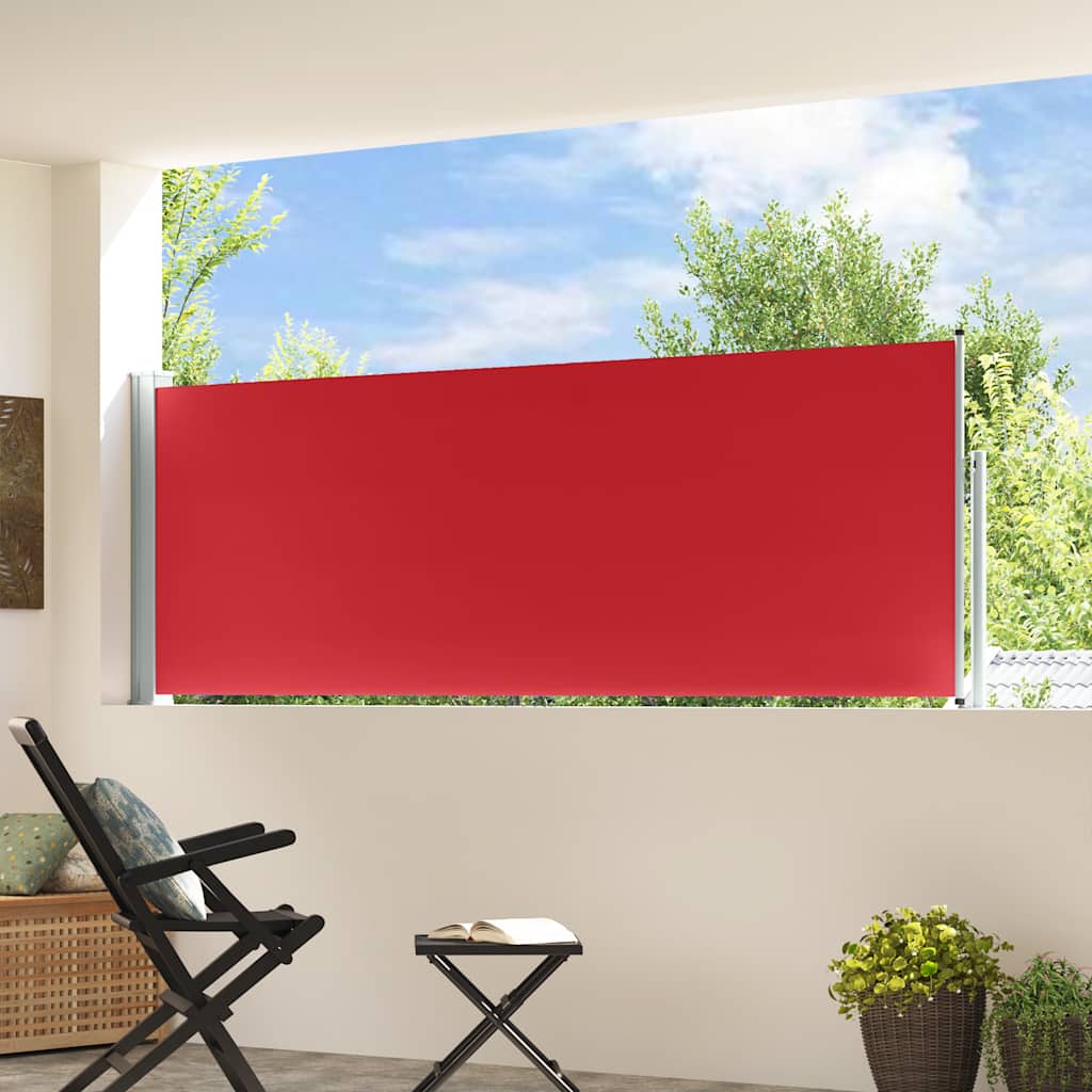 sammenrullelig sidemarkise til terrassen 100 x 300 cm rød