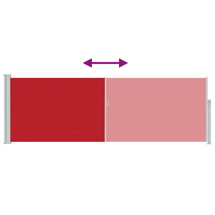 sammenrullelig sidemarkise til terrassen 100 x 314 cm rød