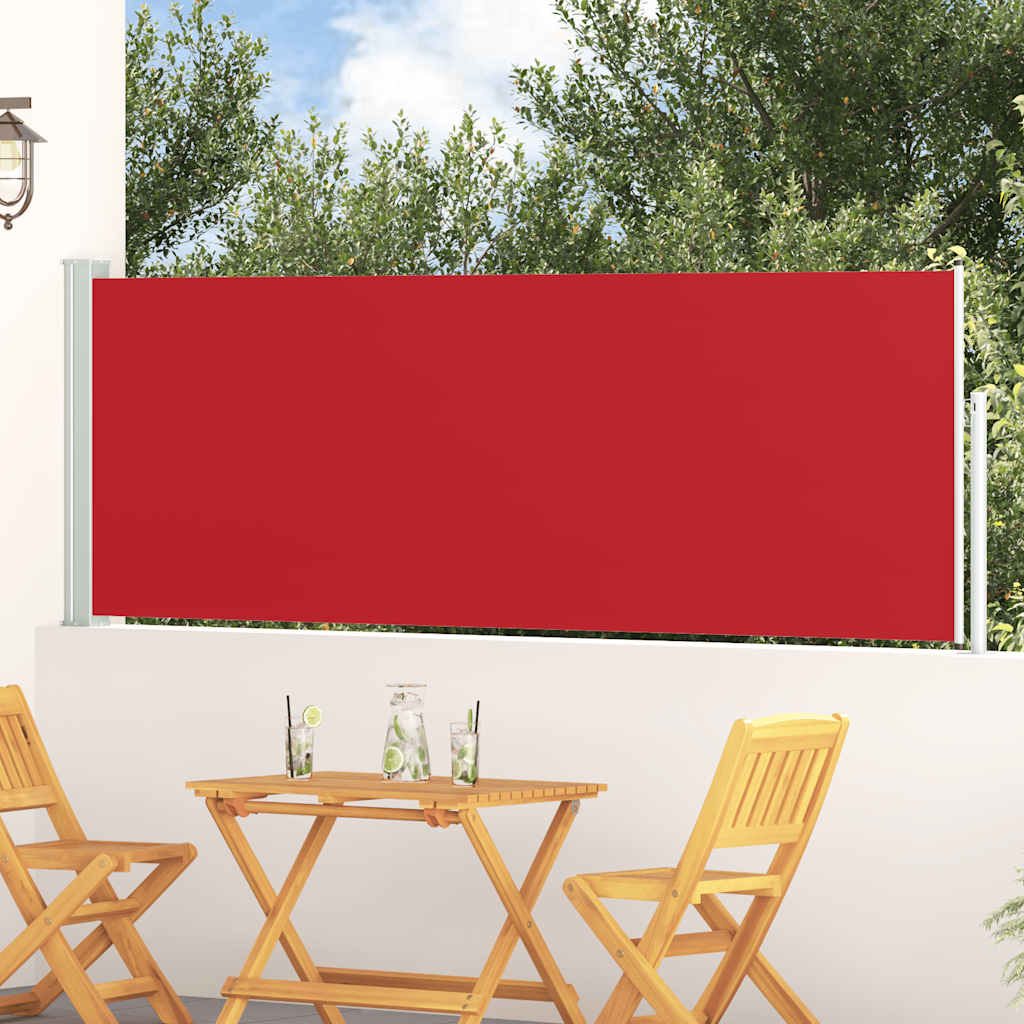 sammenrullelig sidemarkise til terrassen 100 x 300 cm rød