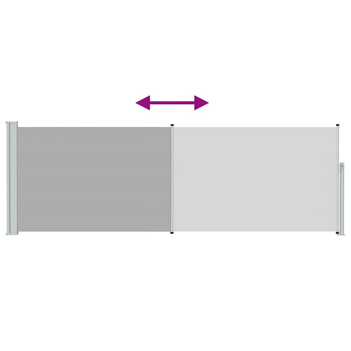 sammenrullelig sidemarkise til terrassen 100 x 300 cm grå