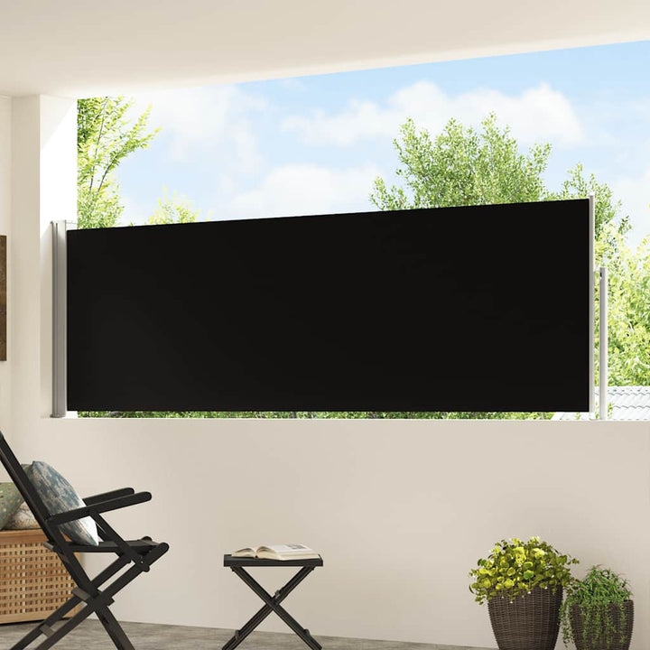 sammenrullelig sidemarkise til terrassen 100 x 500 cm sort