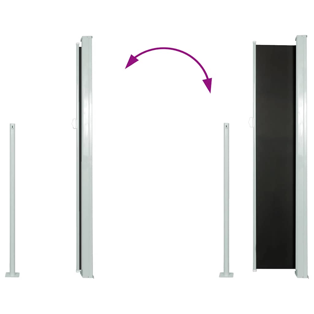 sammenrullelig sidemarkise til terrassen 100 x 500 cm sort
