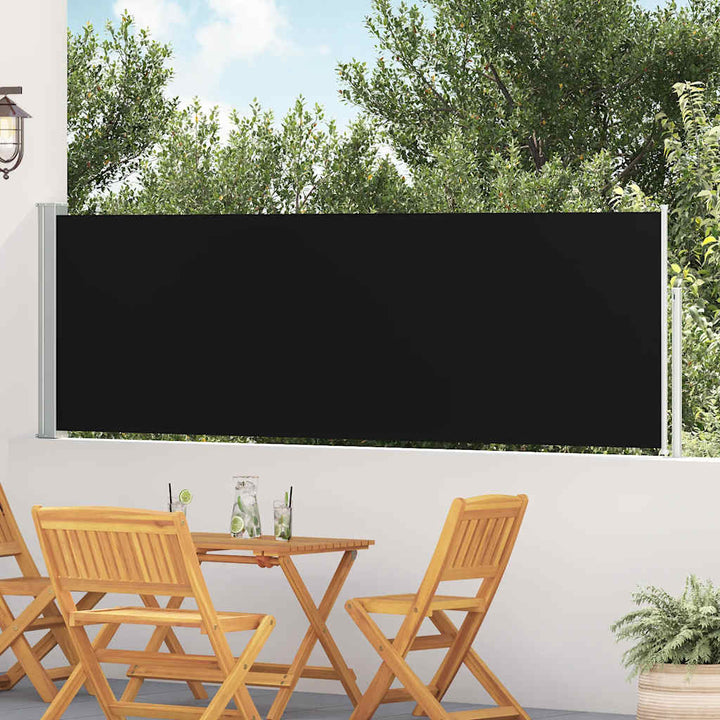 sammenrullelig sidemarkise til terrassen 100 x 500 cm sort