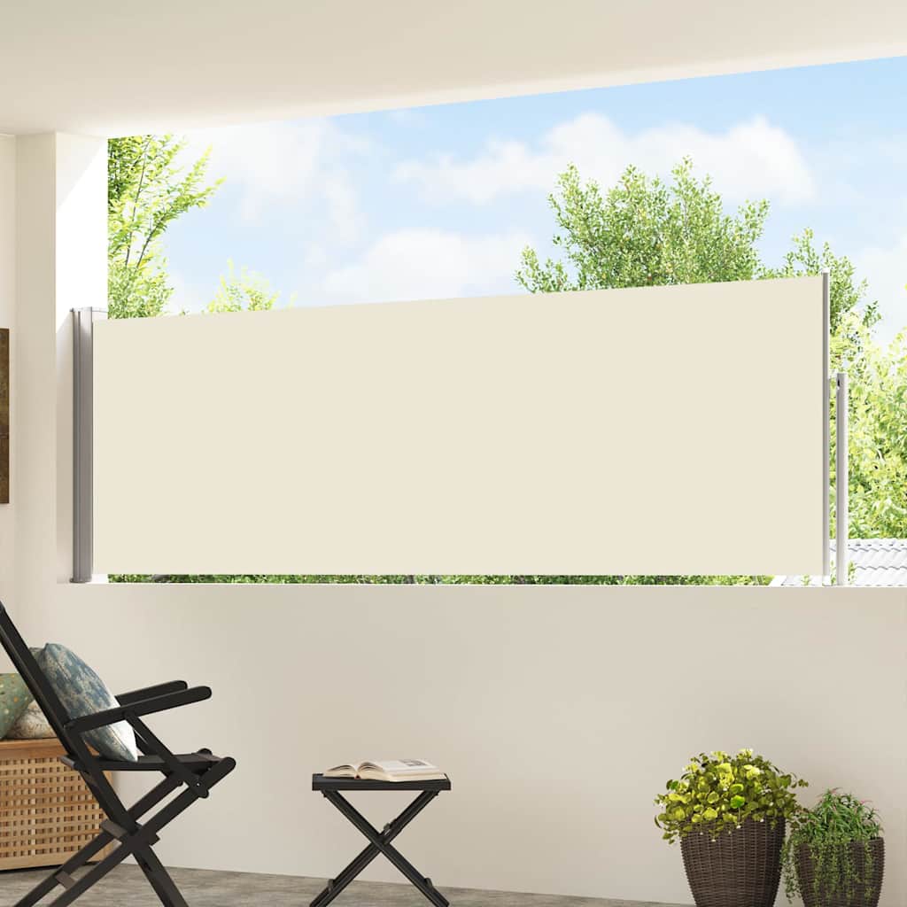 sammenrullelig sidemarkise til terrassen 100x500 cm cremefarvet