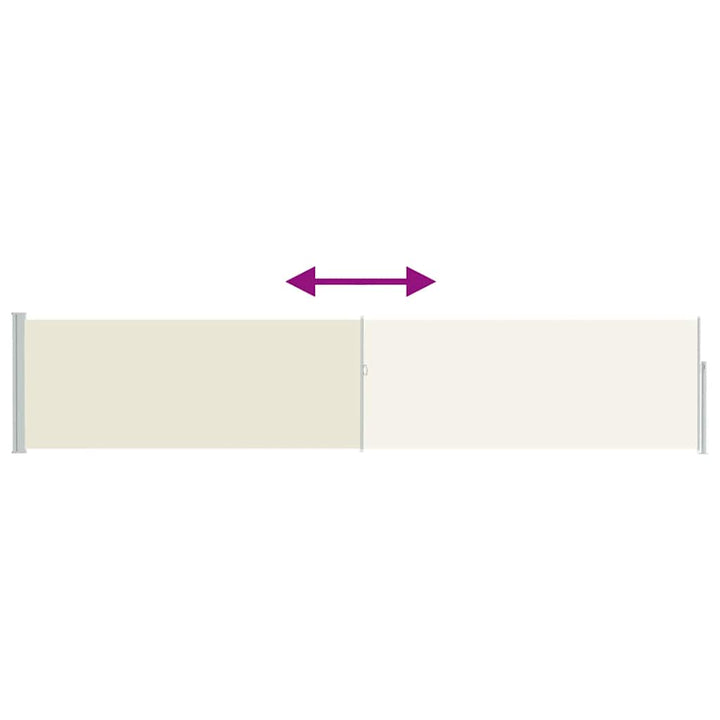 sammenrullelig sidemarkise til terrassen 100x500 cm cremefarvet