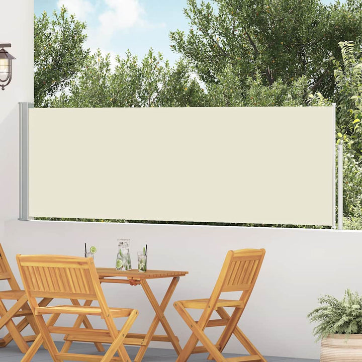 sammenrullelig sidemarkise til terrassen 100x500 cm cremefarvet