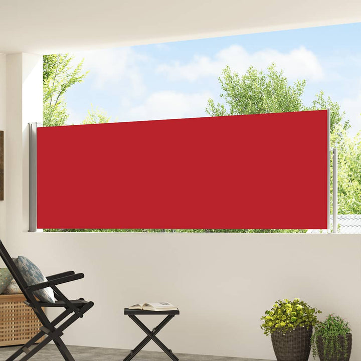 sammenrullelig sidemarkise til terrassen 100 x 500 cm rød