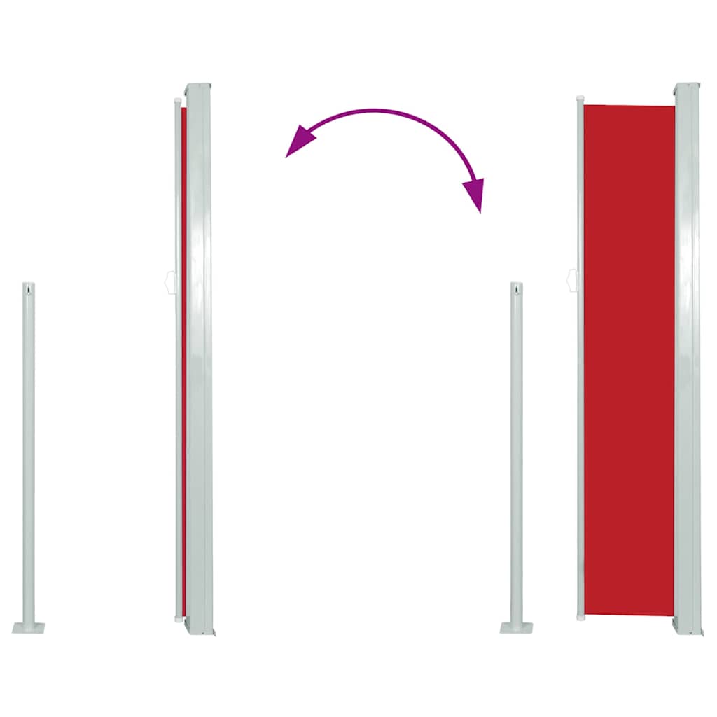 sammenrullelig sidemarkise til terrassen 100 x 500 cm rød