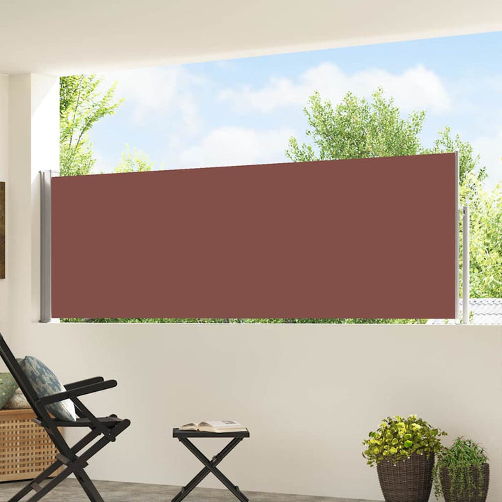 sammenrullelig sidemarkise til terrassen 100 x 500 cm brun