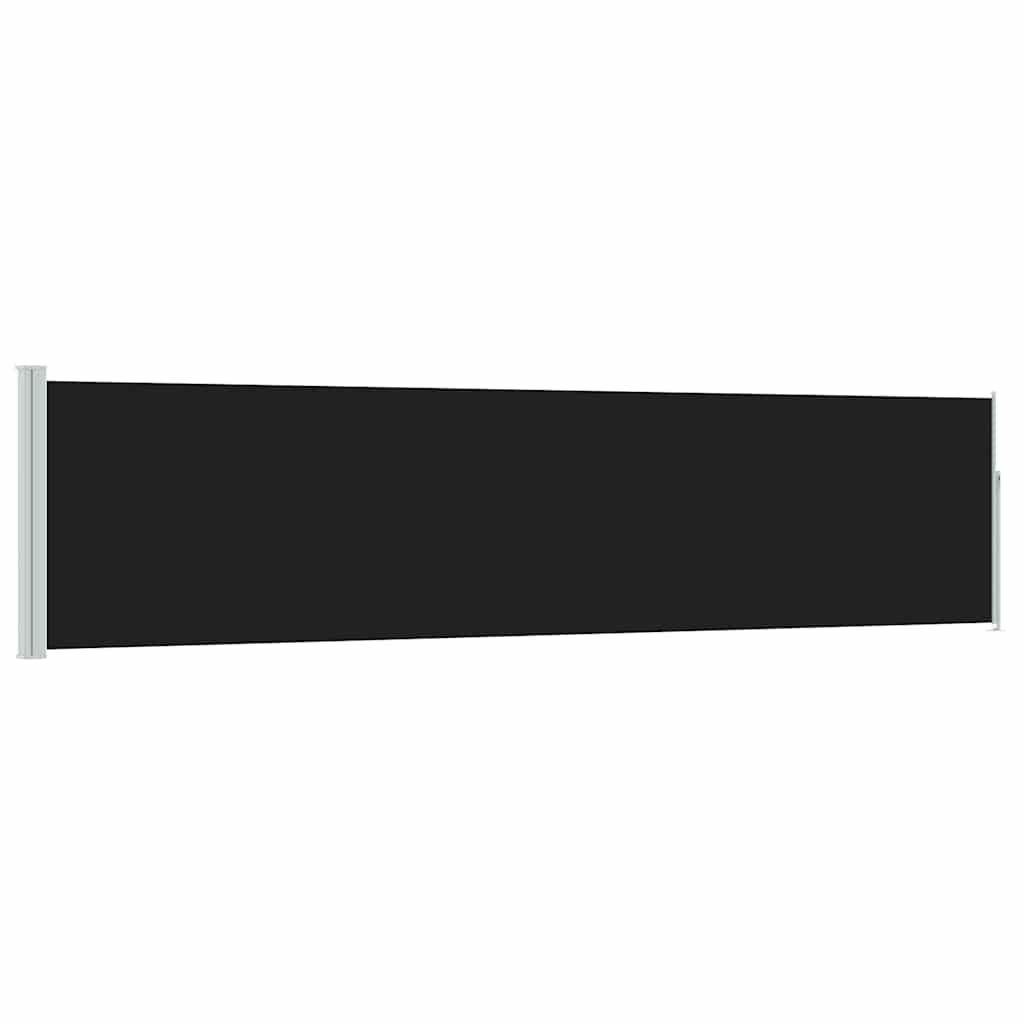 sammenrullelig sidemarkise til terrassen 120x500 cm sort