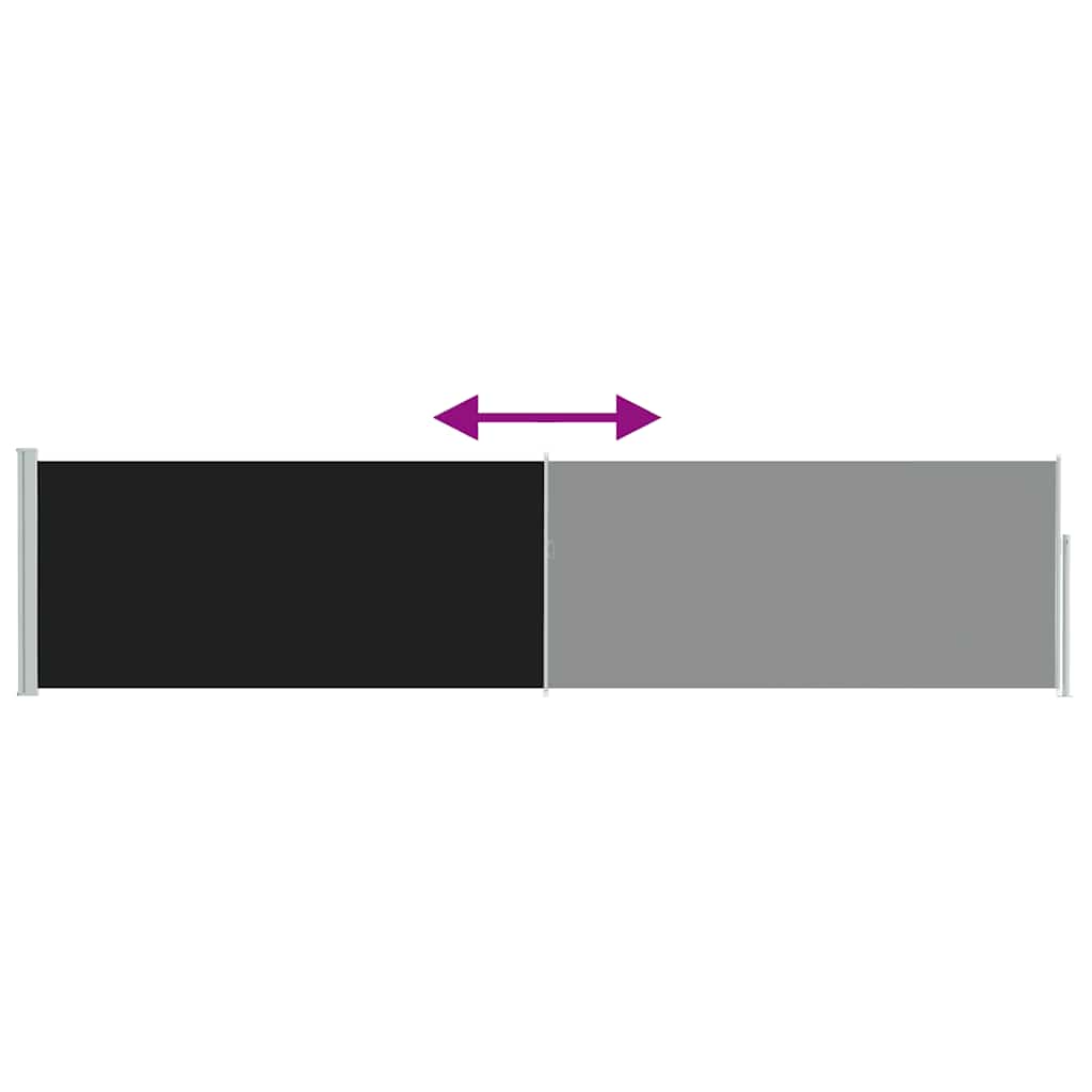 sammenrullelig sidemarkise til terrassen 120x500 cm sort
