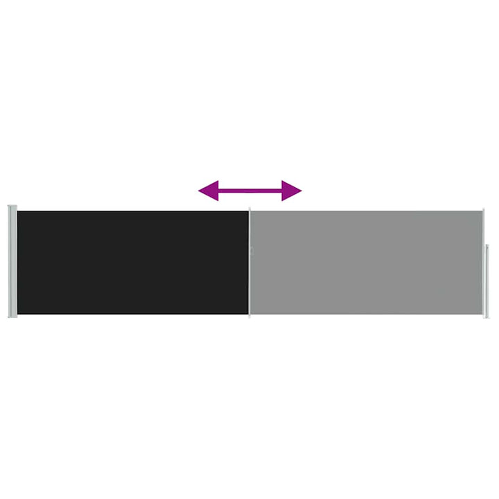 sammenrullelig sidemarkise til terrassen 120x500 cm sort
