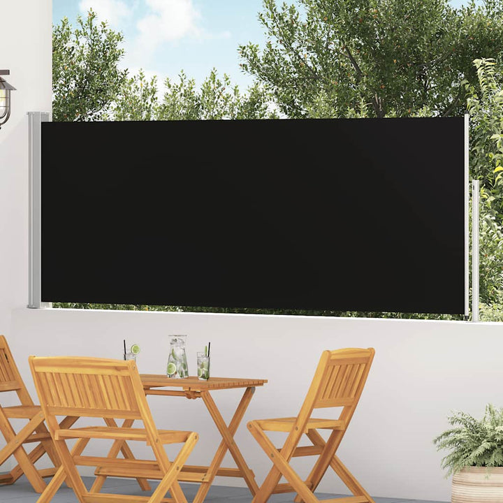 sammenrullelig sidemarkise til terrassen 120x500 cm sort