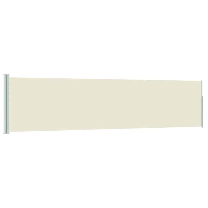 sammenrullelig sidemarkise til terrassen 120x500 cm cremefarvet