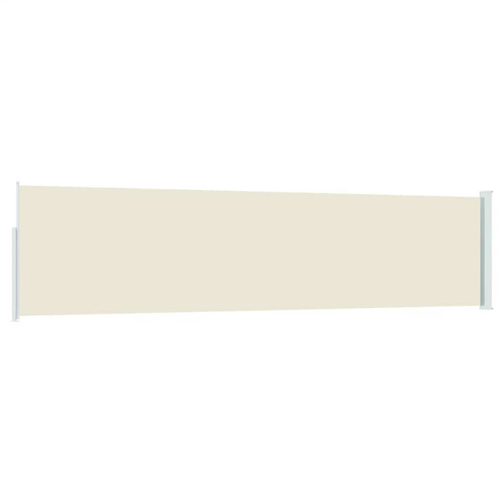 sammenrullelig sidemarkise til terrassen 120x500 cm cremefarvet