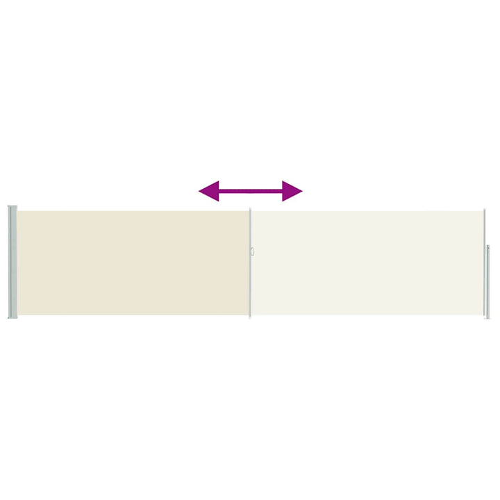 sammenrullelig sidemarkise til terrassen 120x500 cm cremefarvet