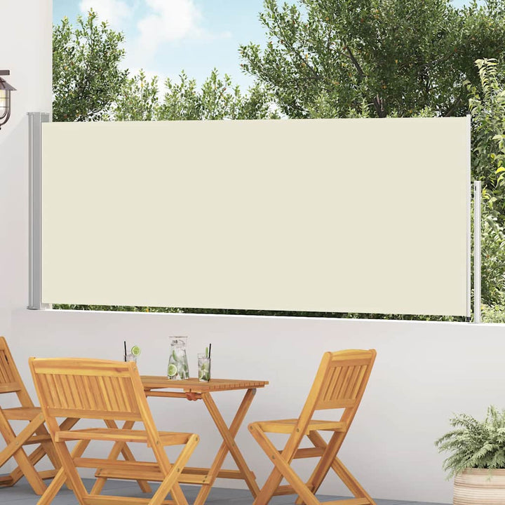 sammenrullelig sidemarkise til terrassen 120x500 cm cremefarvet