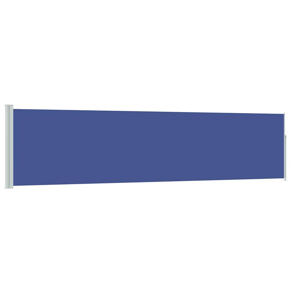 sammenrullelig sidemarkise til terrassen 120 x 500 cm blå