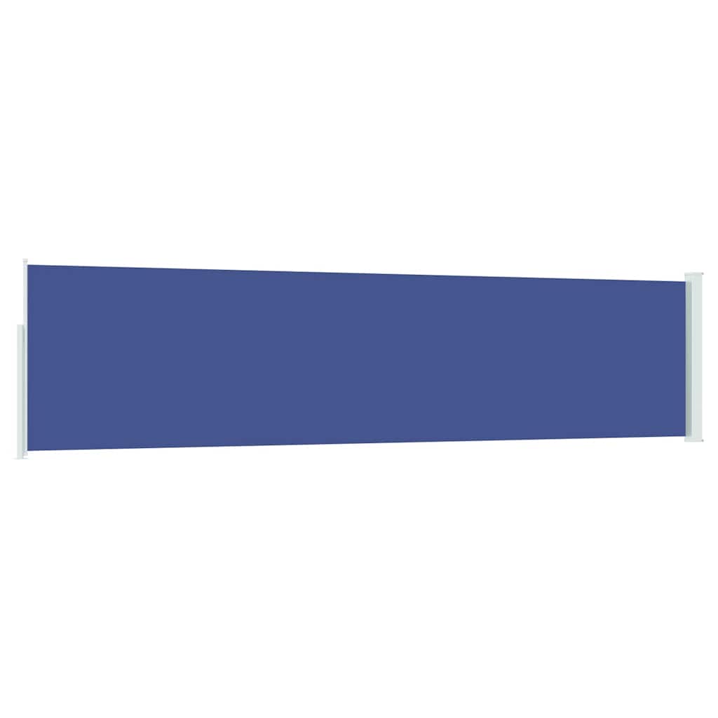 sammenrullelig sidemarkise til terrassen 120 x 500 cm blå