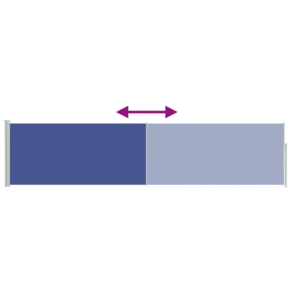 sammenrullelig sidemarkise til terrassen 120 x 500 cm blå