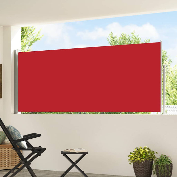 sammenrullelig sidemarkise til terrassen 120 x 500 cm rød