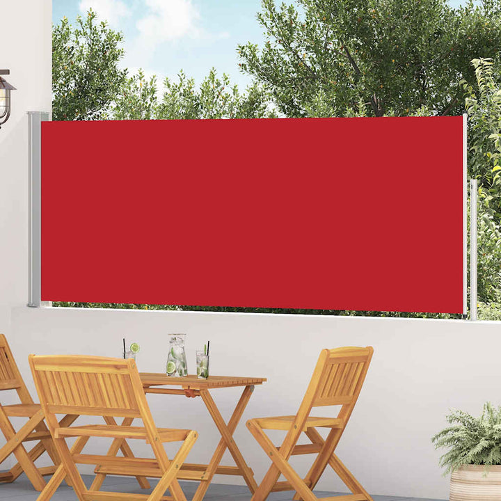 sammenrullelig sidemarkise til terrassen 120 x 500 cm rød