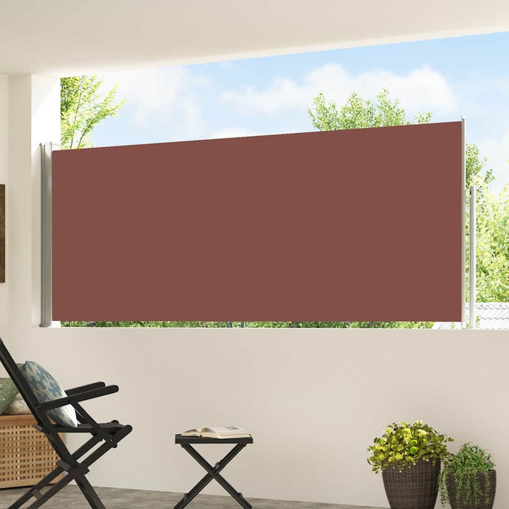 sammenrullelig sidemarkise til terrassen 120x500 cm brun