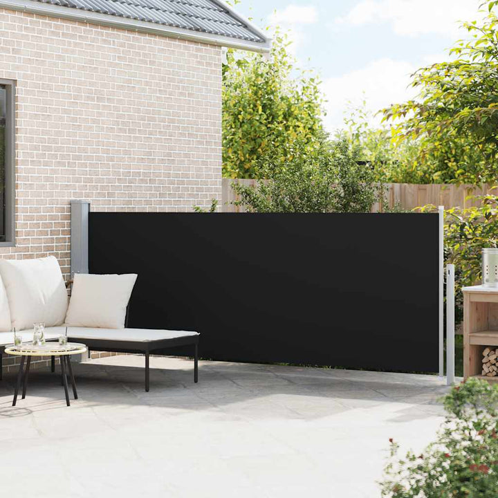sammenrullelig sidemarkise til terrassen 140x500 cm sort