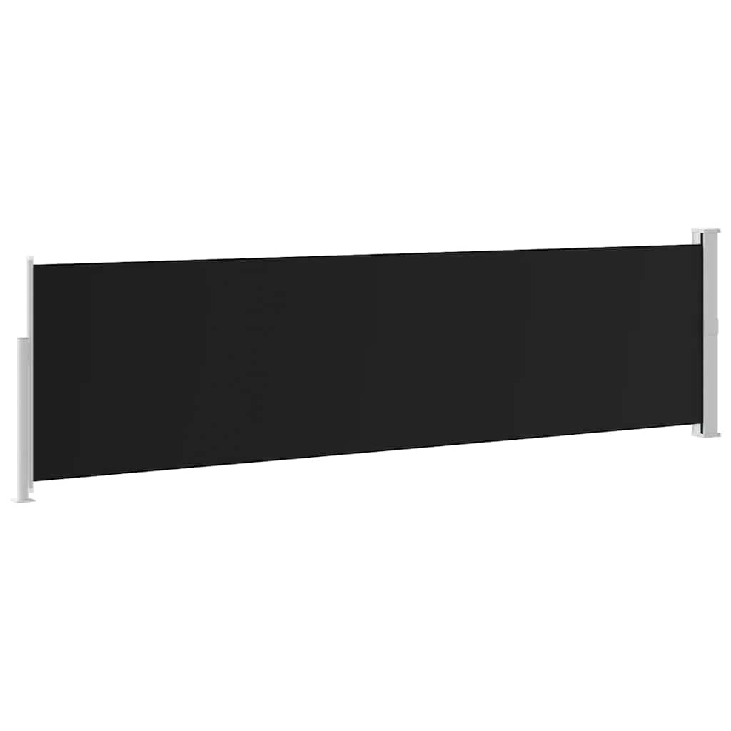 sammenrullelig sidemarkise til terrassen 140x500 cm sort