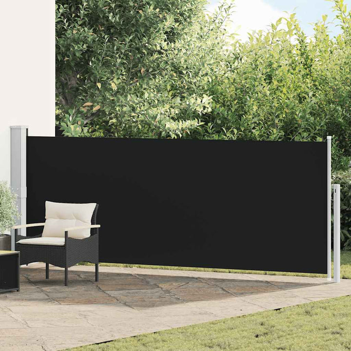 sammenrullelig sidemarkise til terrassen 140x500 cm sort