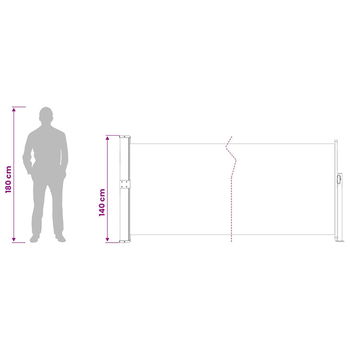 sammenrullelig sidemarkise til terrassen 140x514 cm cremefarvet