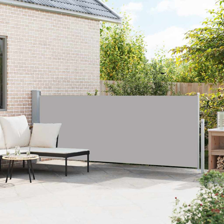 sammenrullelig sidemarkise til terrassen 140 x 500 cm grå